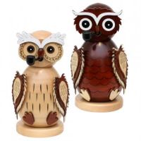 Holz Räucherfigur 'Eule', natur/braun