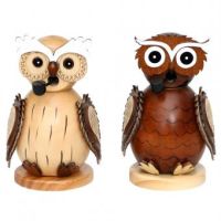 Räucherfigur Eule natur/braun