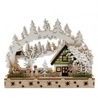 HOLZ SCHWIBBOGEN "Waldszene" LED