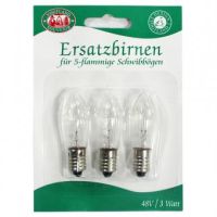 3er Spitzkerzen-Blister 48 V / 3 Watt